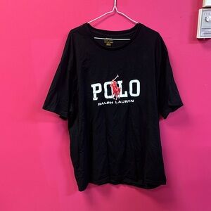 Polo by Ralph Lauren Black Tee with White and Red Logo